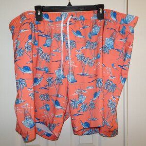 Ocean Coast Tropical Fish Swim Trunks with Mesh Liner